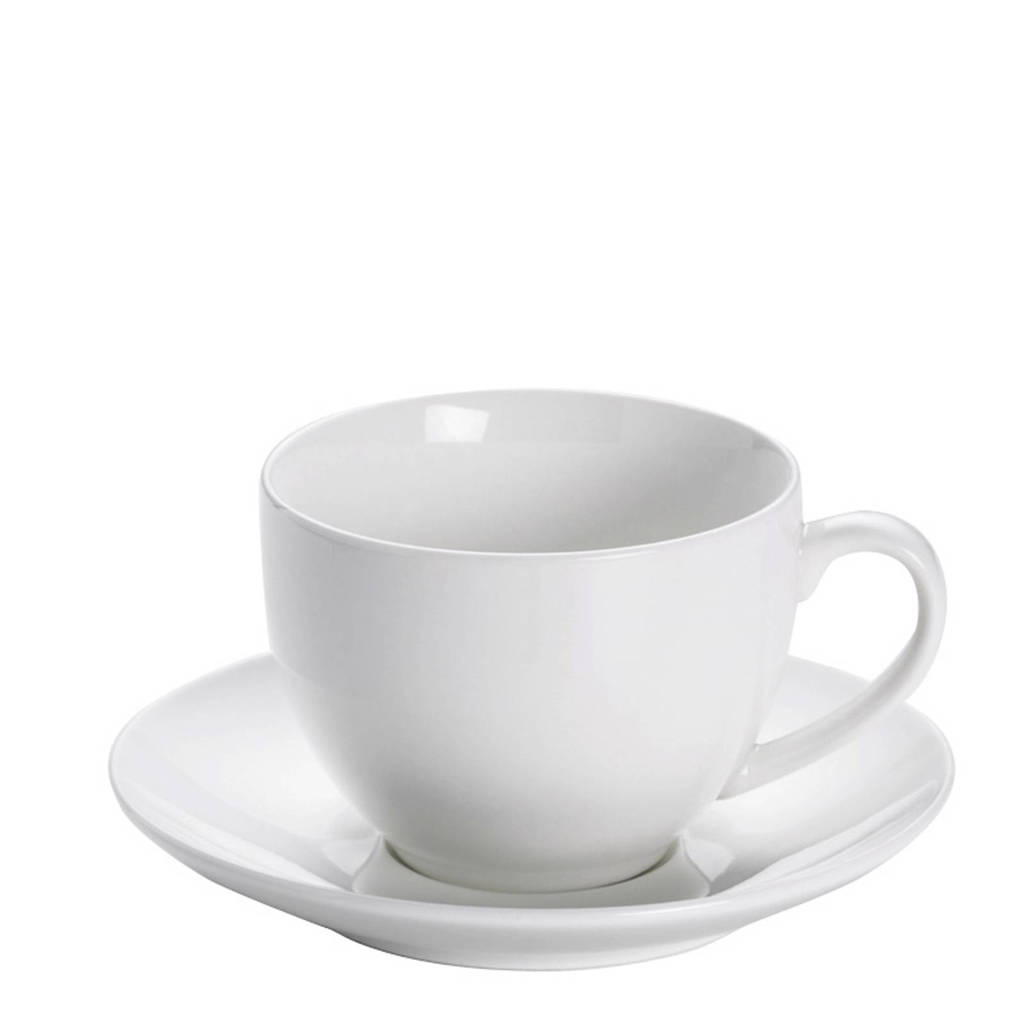Maxwell & Williams White Basics kop en schotel (set van 4), Wit