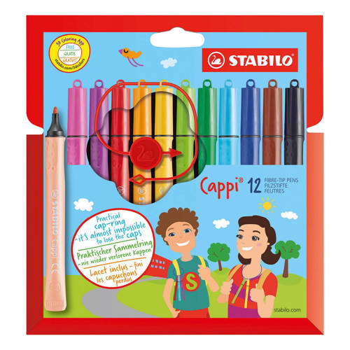 Stabilo Cappi Viltstiften 12 St stabilo kopen in de aanbieding