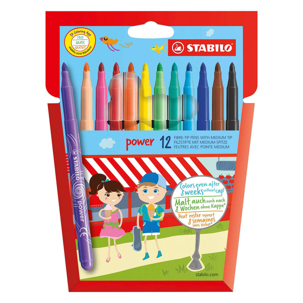 Stabilo Power viltstiften (12 st.)
