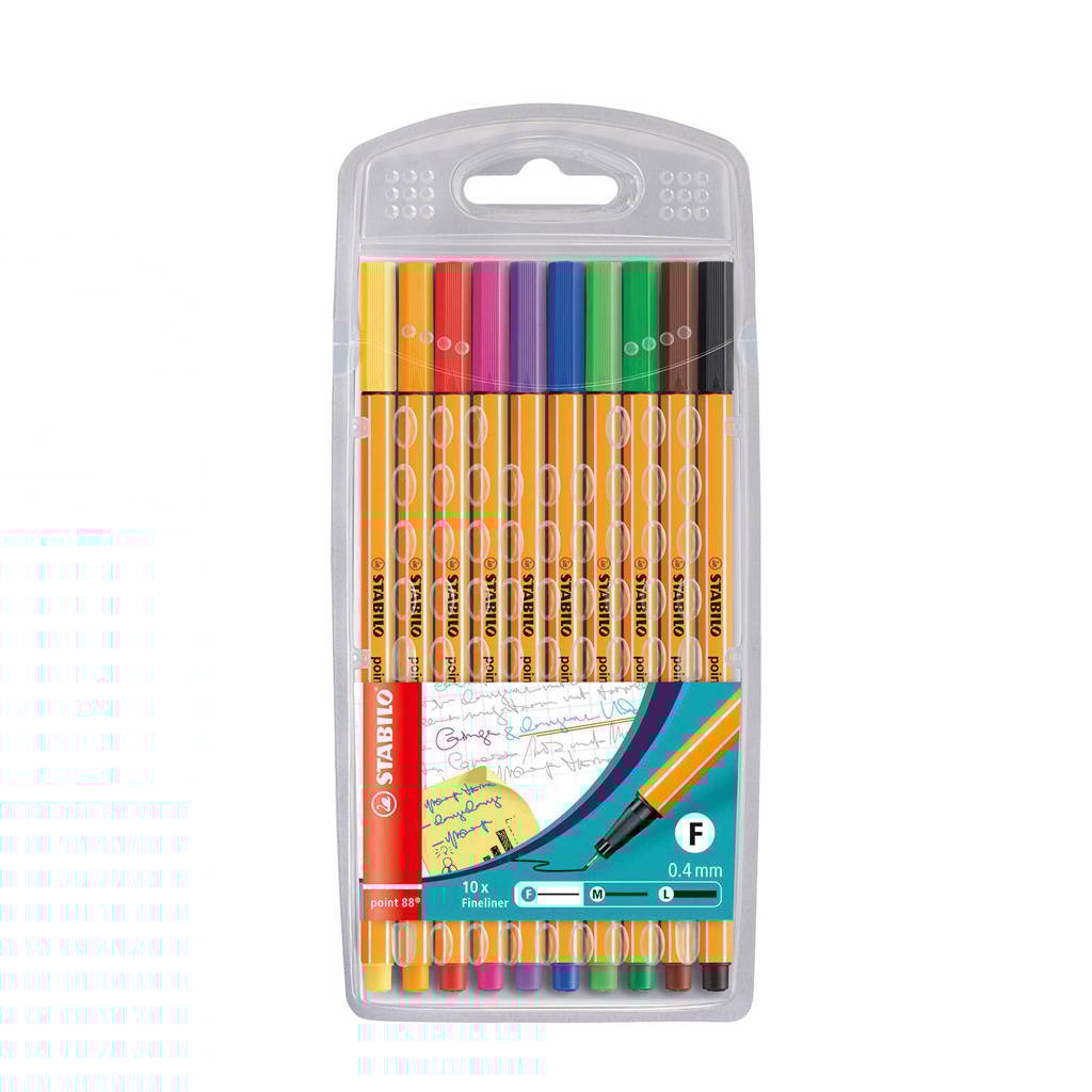Stabilo point 88 fineliners (10 st.), Blauw