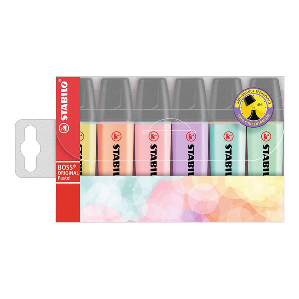 Stabilo Boss markeerstiften (6 st.), pastel