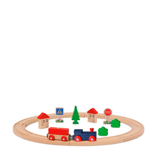 Eichhorn Houten 20 Delig Treinset Met Accessoires eichhorn kopen in de aanbieding