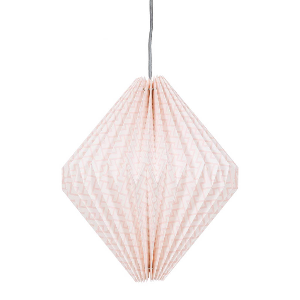 Kidsdepot lampenkap Origami (Ø29,5x30 cm), Wit/roze