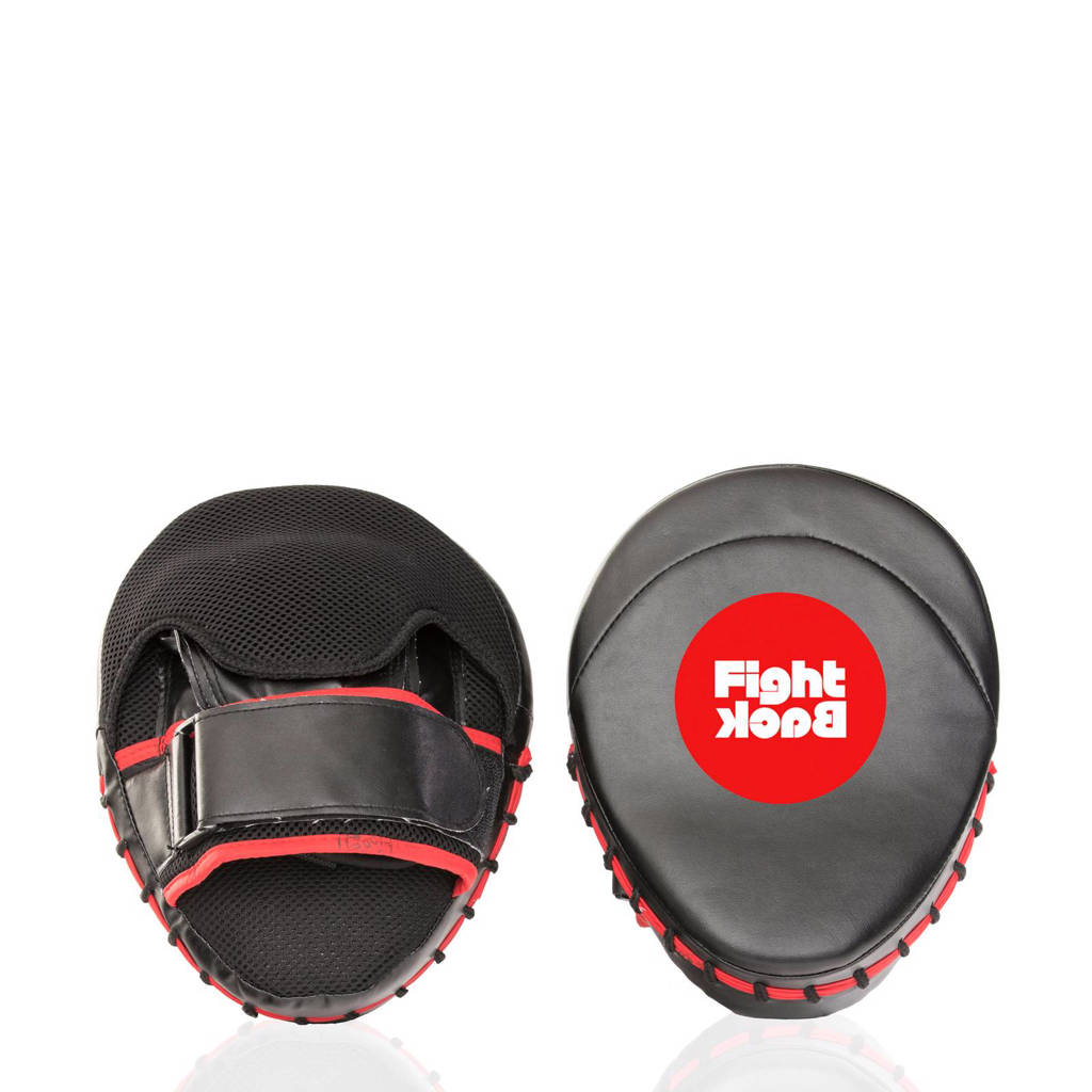 Fight Back hand pad stootkussens, Zwart, Rood