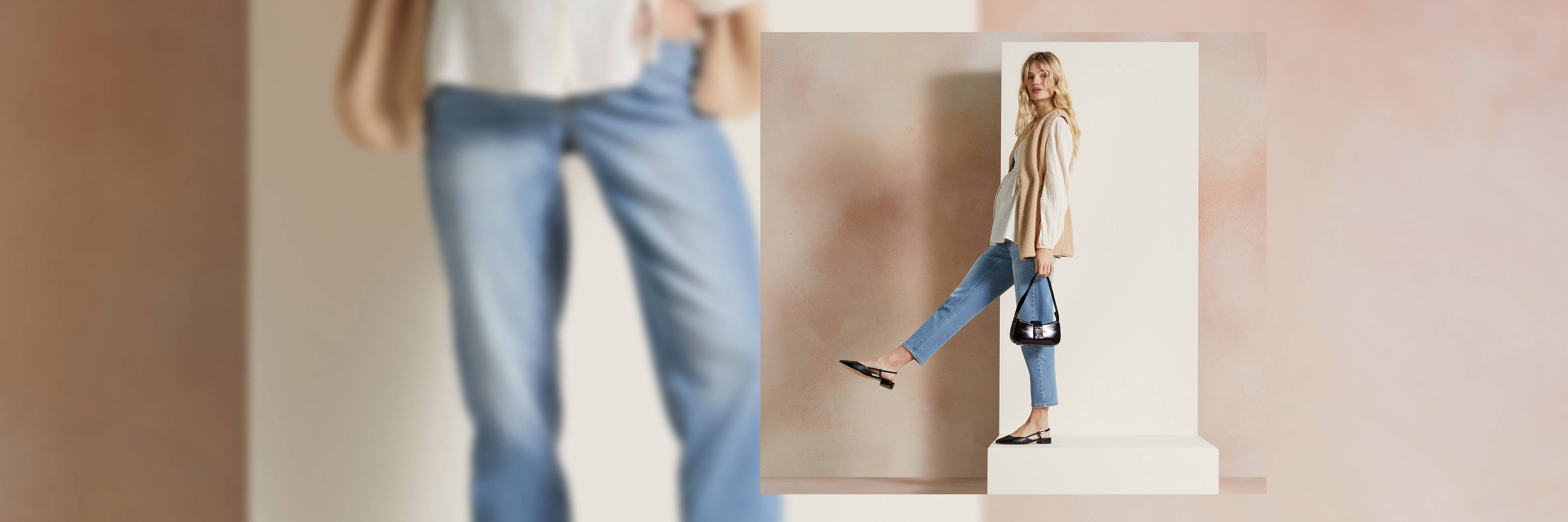LOVE2WAIT low waist zwangerschaps straight leg jeans charcoal