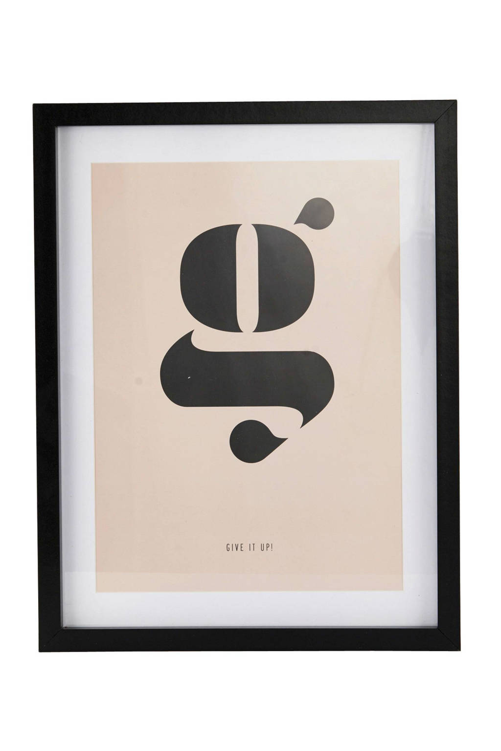 House Doctor wanddecoratie (25x20 cm), Wit/lichtgroen/zwart