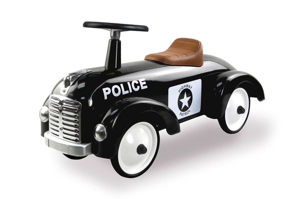 Retro Roller Police loopauto, Zwart