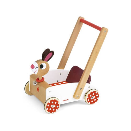 Janod Houten Crazy Konijn Loopwagen janod kopen in de aanbieding Janod Houten Crazy Konijn Loopwagen janod kopen in de aanbieding
