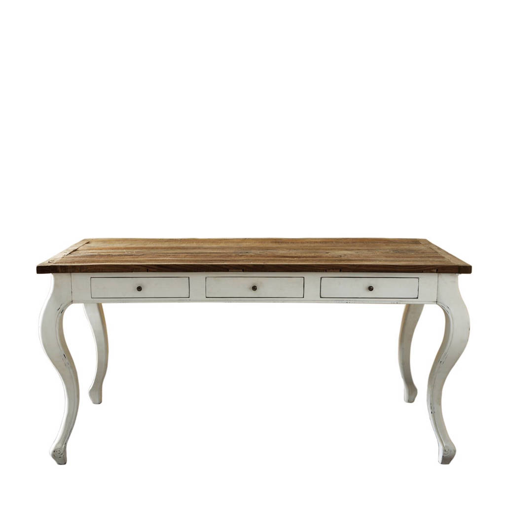 Riviera Maison bureau Driftwood, Bruin/wit