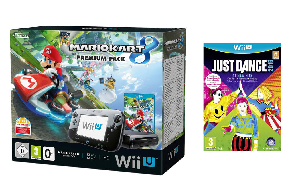 Nintendo Wii U 32gb Premium Bundel Zwart Mario Kart 8 Just Dance 15 Wehkamp