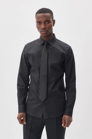 slim fit overhemd zwart