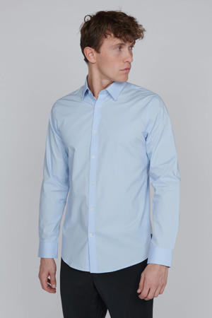 slim fit overhemd blauw