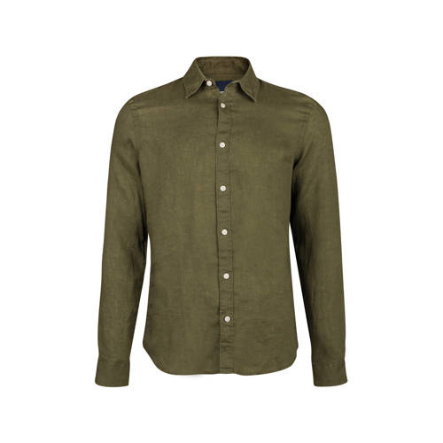 We Fashion Linnen Slim Fit Overhemd Donkergroen we fashion kopen in de aanbieding We Fashion Linnen Slim Fit Overhemd Donkergroen we fashion kopen in de aanbieding