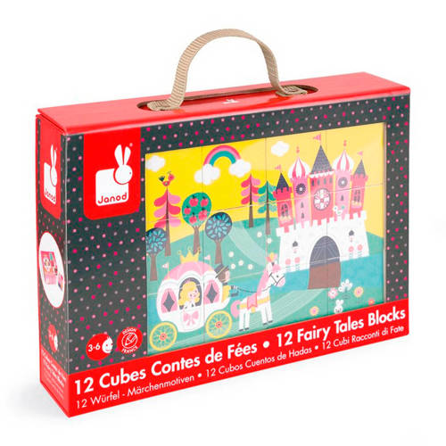 Janod Kubkid Sprookjes Houten Blokpuzzel 12 Stukjes janod kopen in de aanbieding