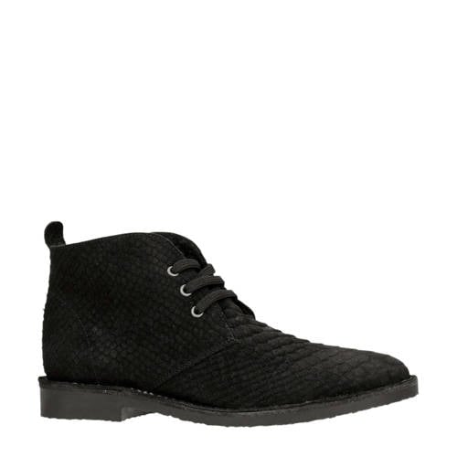 Manfield Suede Veterboots Zwart manfield kopen in de aanbieding Manfield Suede Veterboots Zwart manfield kopen in de aanbieding