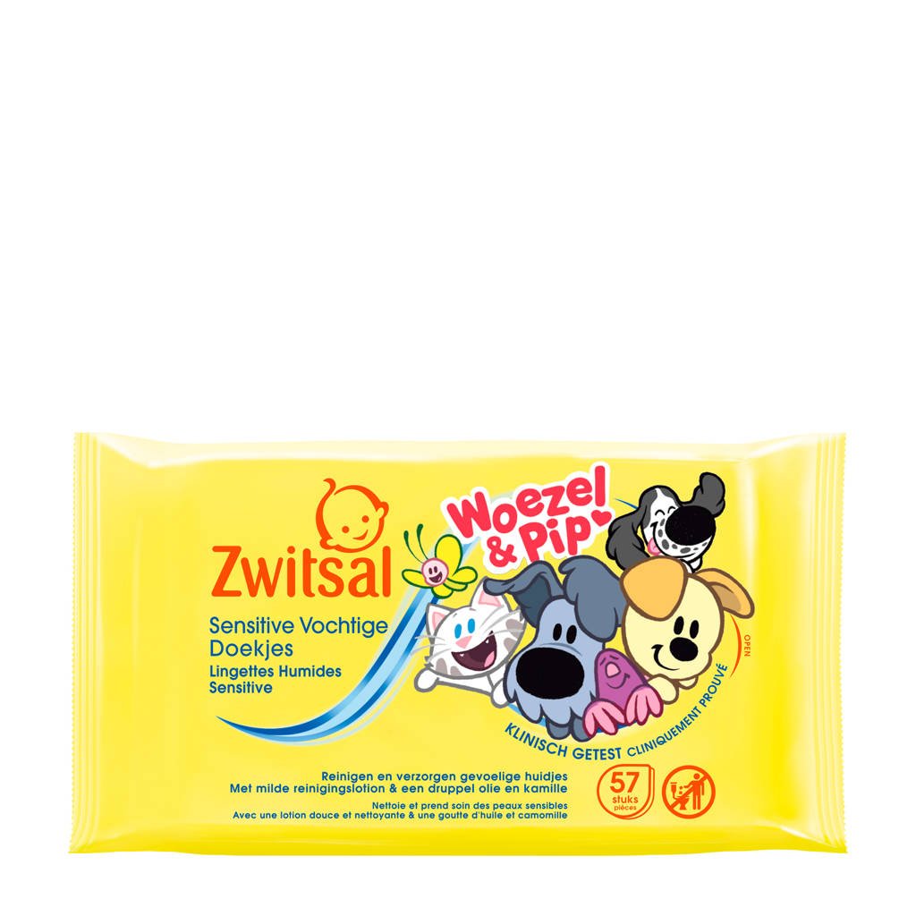 Zwitsal Woezel & Pip Sensitive vochtige babydoekjes - 57 stuks | wehkamp