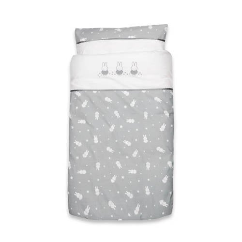 Nijntje Dekbedovertrek Set 100X135 Cm Inclusief Kussensloop Grijs nijntje kopen in de aanbieding