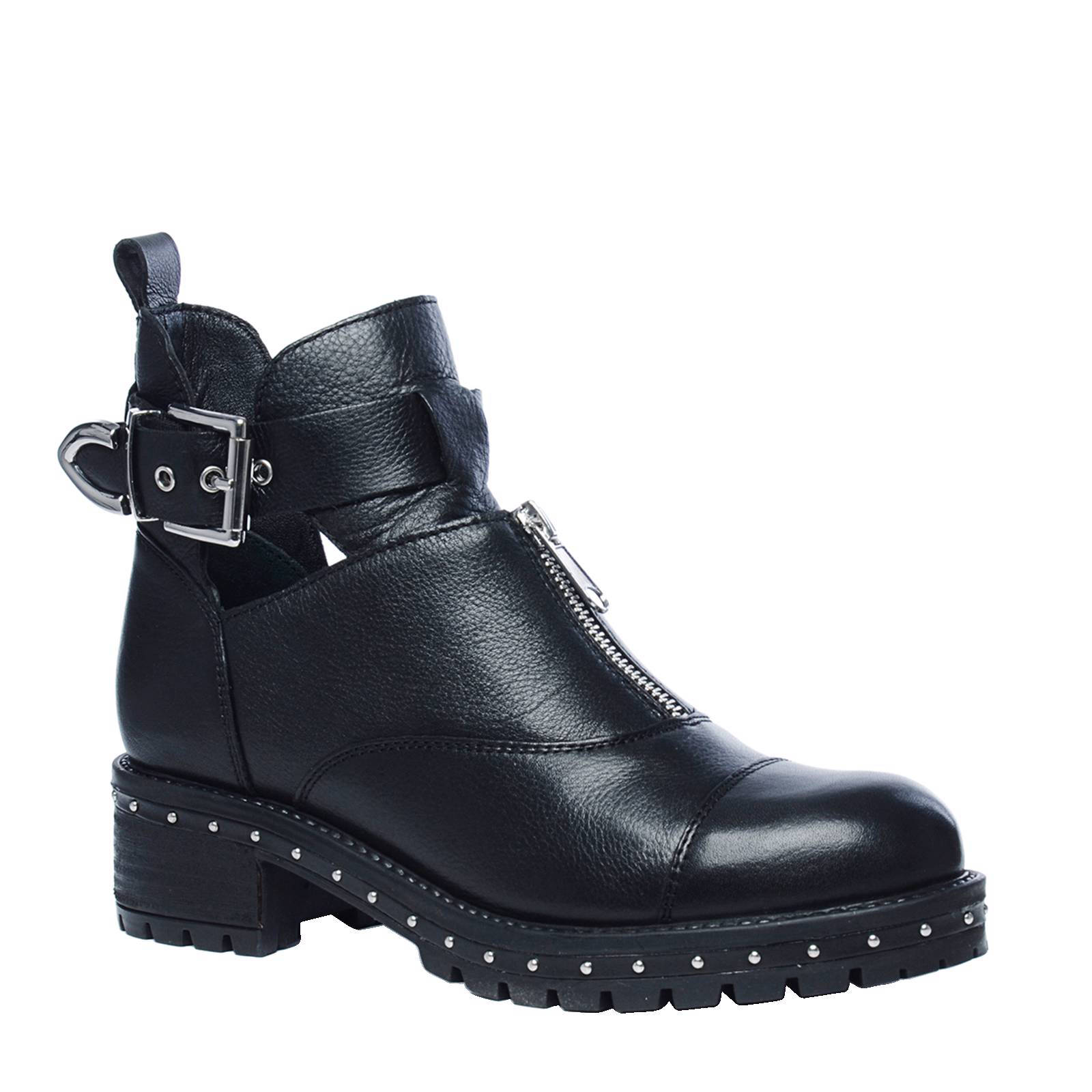 BRONX leren bikerboots met studs | wehkamp
