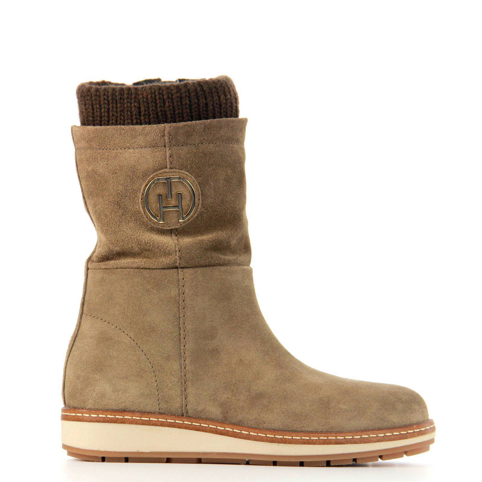 Tommy Hilfiger half hoge suède laarzen | wehkamp