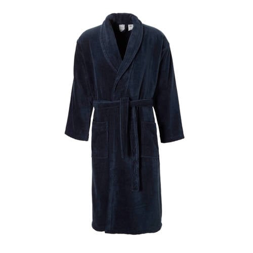 Vandyck unisex velours badjas Prestige donkerblauw afbeelding