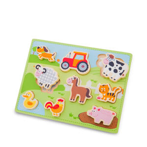 Chunky op de boerderij houten vormenpuzzel 9 stukjes
