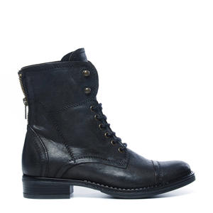 leren veterboots zwart
