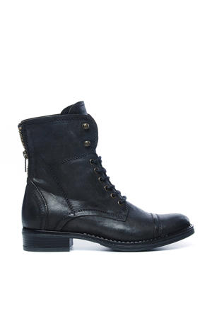 leren veterboots zwart