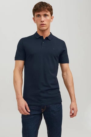 slim polo donkerblauw