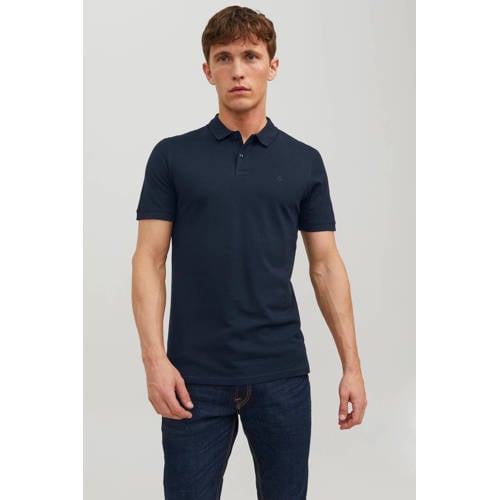 JACK & JONES ESSENTIALS slim polo donkerblauw afbeelding
