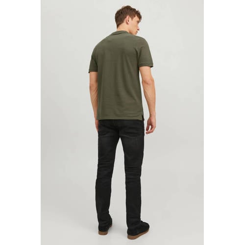JACK & JONES ESSENTIALS slim polo olijfgroen afbeelding