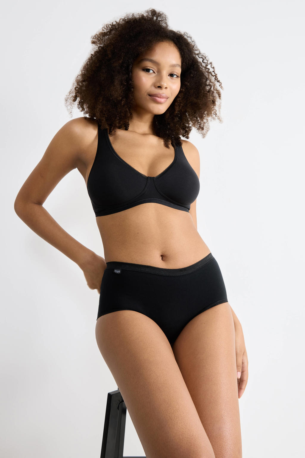 sloggi Basic+ midislip (set van 4) zwart