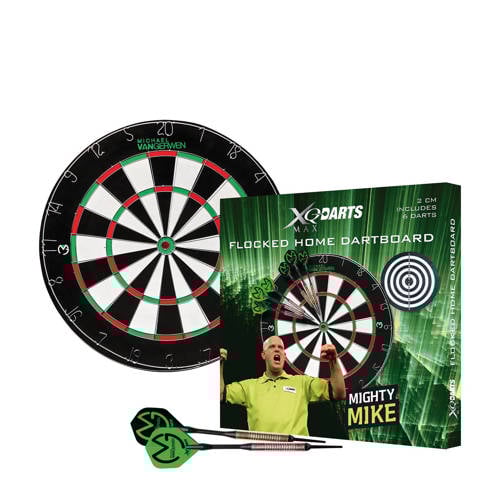 Xqmax Darts Xq Max Michael Van Gerwen Flocked Dartbord Set xqmax darts kopen in de aanbieding