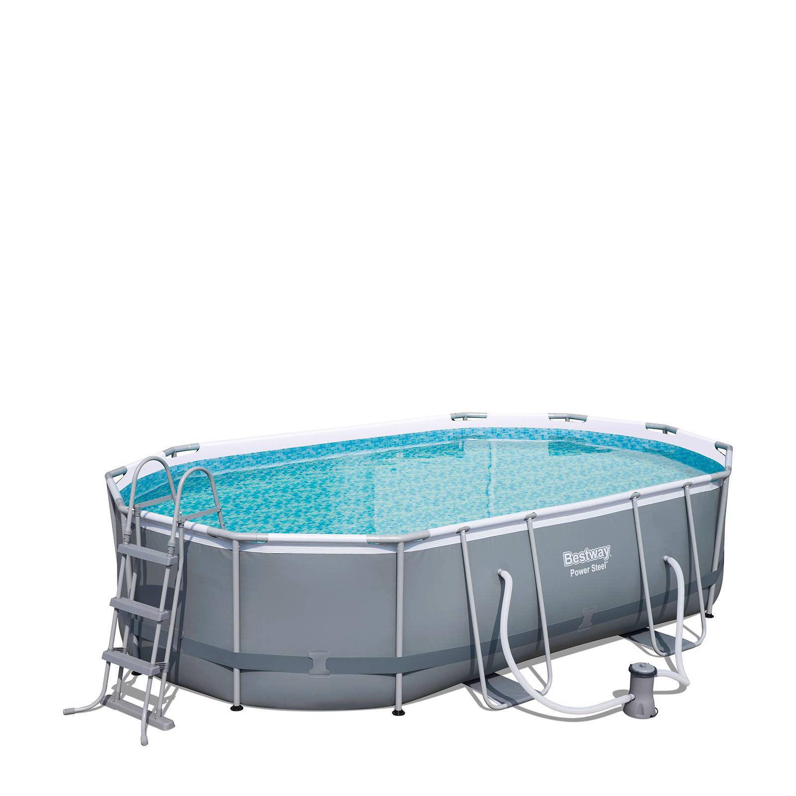 Bestway Power Steel Levant Ovaal 488 frame zwembad(488x305 cm)met filterpomp online kopen