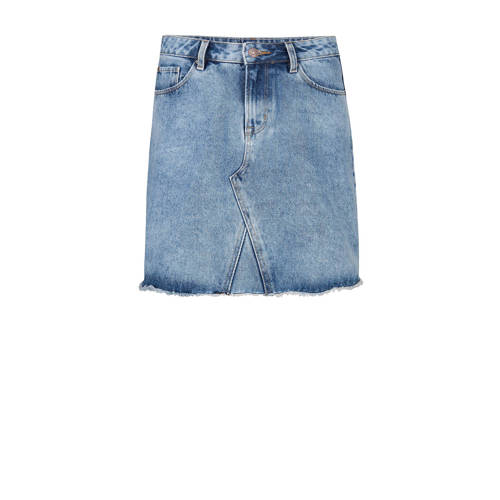 We Fashion Blue Ridge Spijkerrok Met Rafels Lichtblauw we fashion kopen in de aanbieding