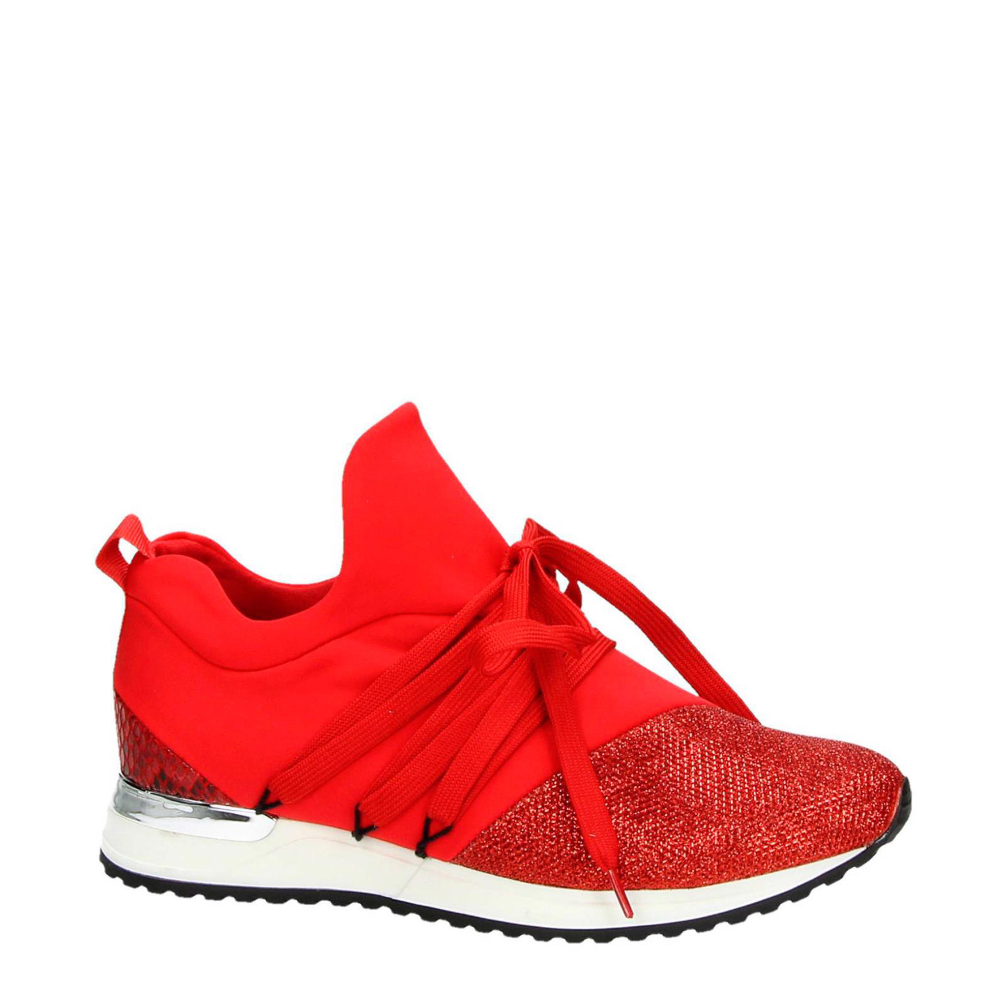 La Strada sneakers met steentjes rood wehkamp