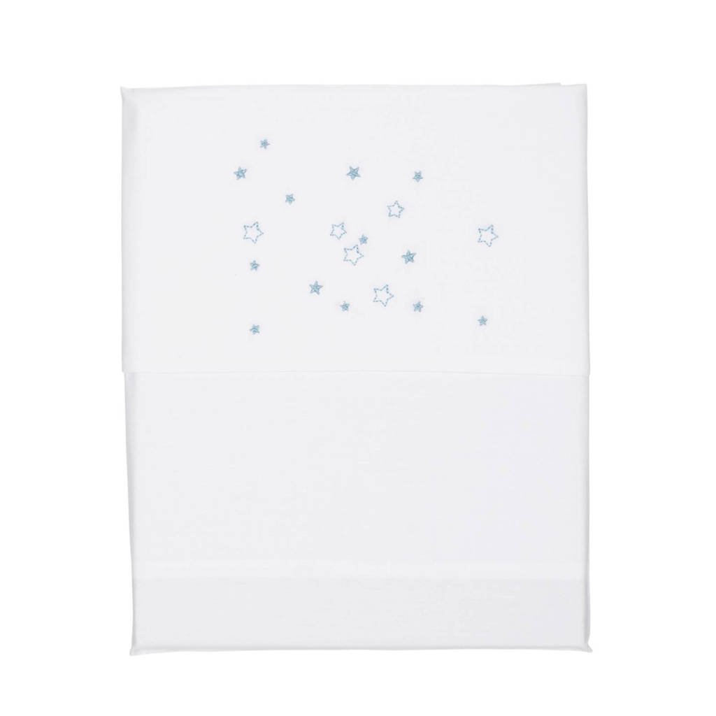 Koeka Stars wieglaken 80x100 cm white/soft blue