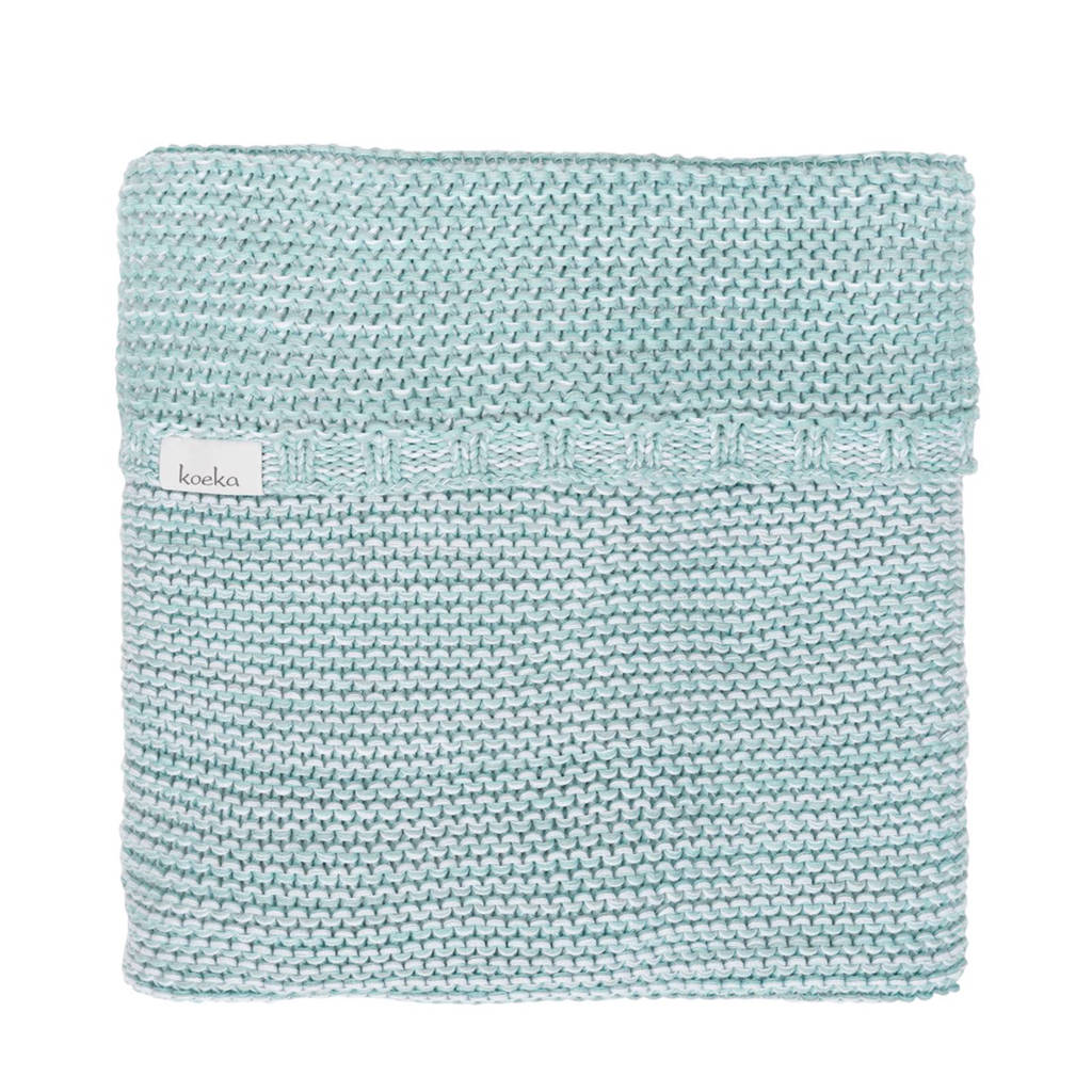 Koeka Porto wiegdeken 75x100 cm sapphire, sapphire/mint/white