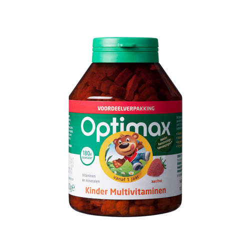 Optimax Kinder Multi Aardbei 180 Kauwtabletten optimax kopen in de aanbieding Optimax Kinder Multi Aardbei 180 Kauwtabletten optimax kopen in de aanbieding