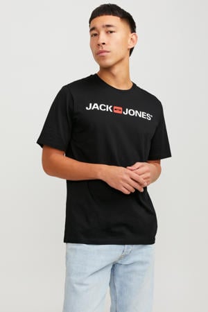 regular T-shirt zwart