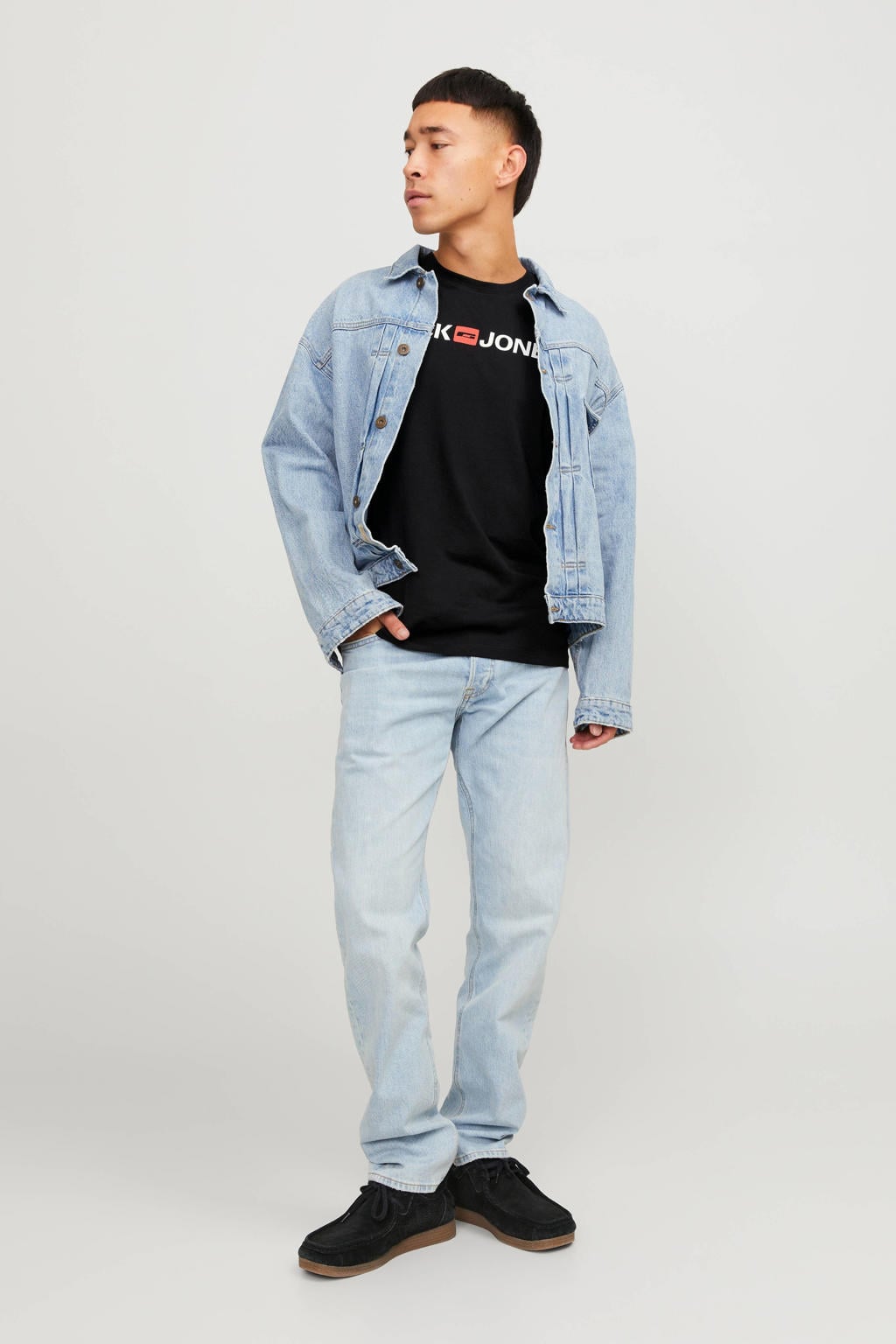 JACK & JONES ESSENTIALS regular T-shirt zwart