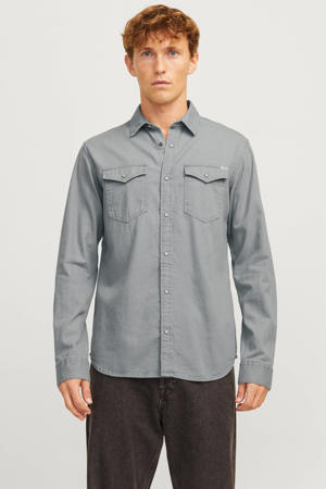 regular casual overhemd grey denim