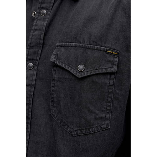 JACK & JONES ESSENTIALS slim fit overhemd JJESHERIDAN black denim afbeelding