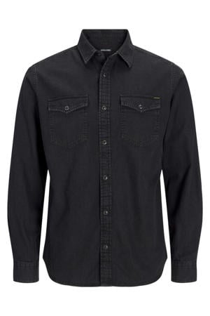 regular casual overhemd black denim
