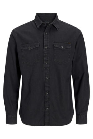 regular casual overhemd black denim