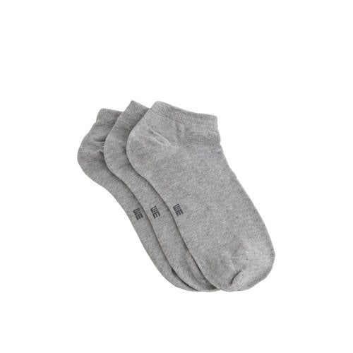 WE Fashion sneakersokken - set van 3 grijs melange afbeelding