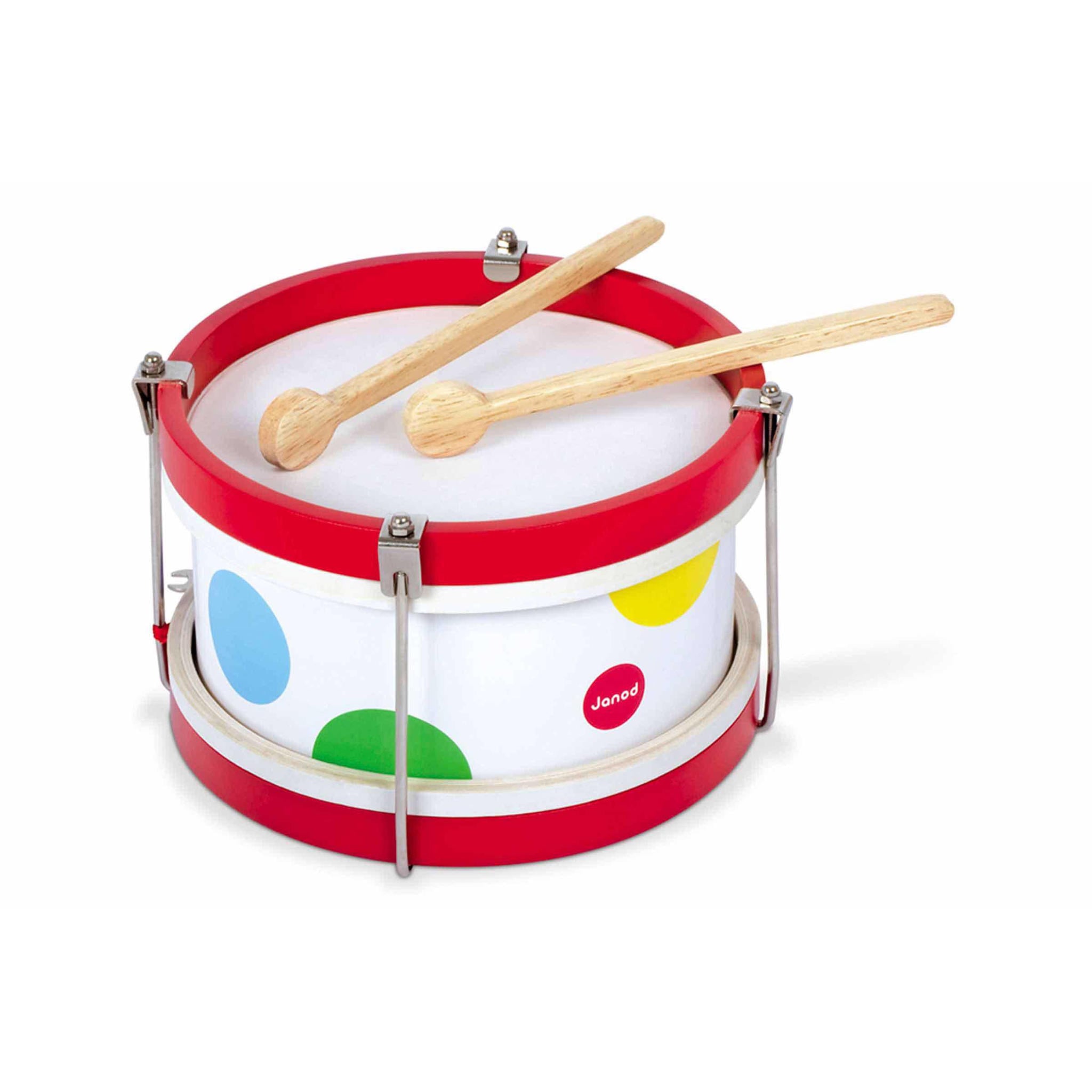 Janod - Mi Primer Tambor de Madera Sunshine - Juguete de Imitación y Estímulo Musical - Pintura al Agua - A Partir de 18 Meses, J07617 Janod - Mi Primer Tambor de Madera Sunshine - Juguete de Imitación y Estímulo Musical - Pintura al Agua - A Partir de 18 Meses, J07617