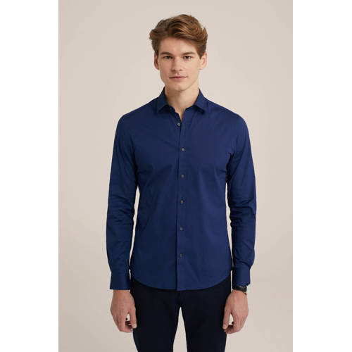 WE Fundamentals slim fit overhemd blauw afbeelding