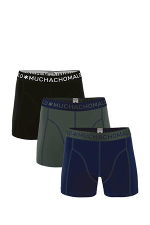   boxershort -set van 3 donkerblauw/army/zwart