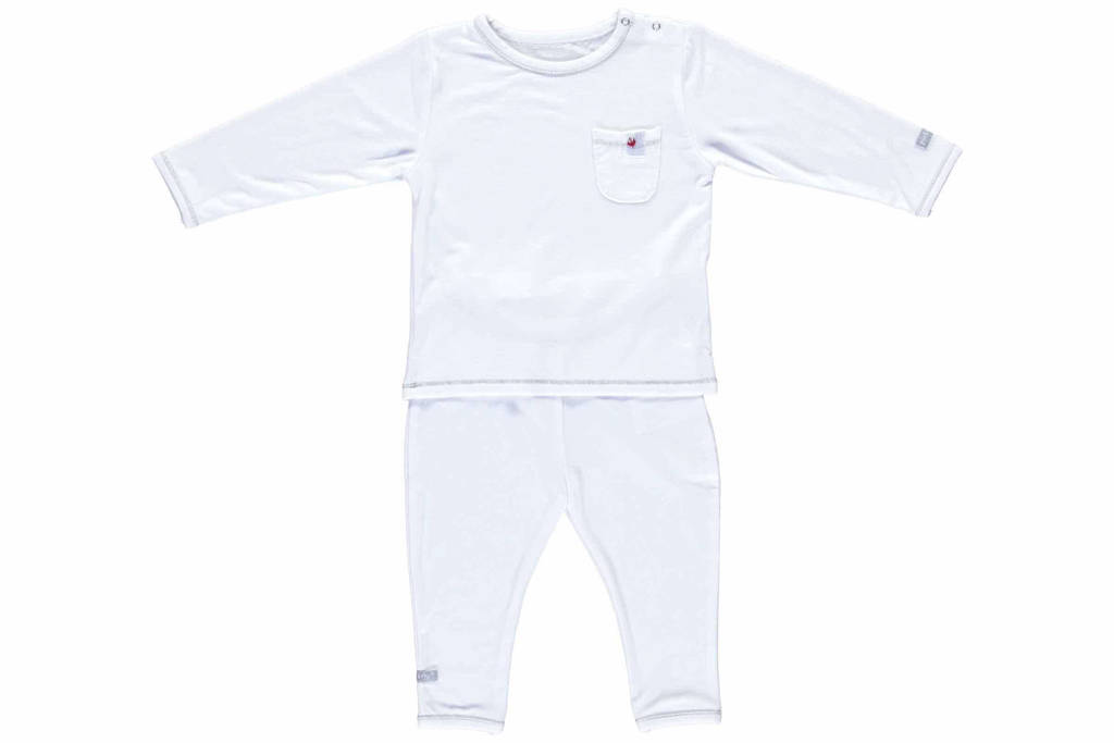 Puckababy baby pyjama tencel 6-12 mnd, Wit