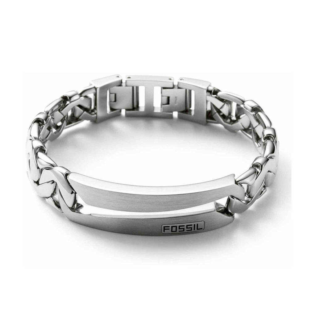 Fossil Mens Dress Heren Armband JF84283040, Zilver